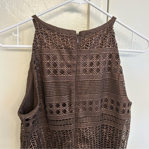 White House Black Market Brown Metallic Dress Size 2 - Picture 7 of 10